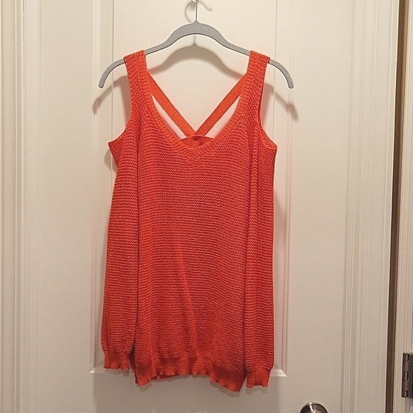 Tcec open shoulder pumpkin sweater size med - Picture 1 of 3